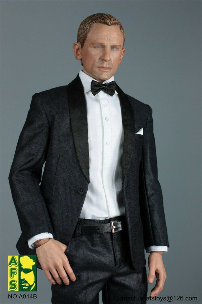 AFS A014B 1/6 James Bond Black Suit Clothes Set Fit 12 » Soldier Figure Toys