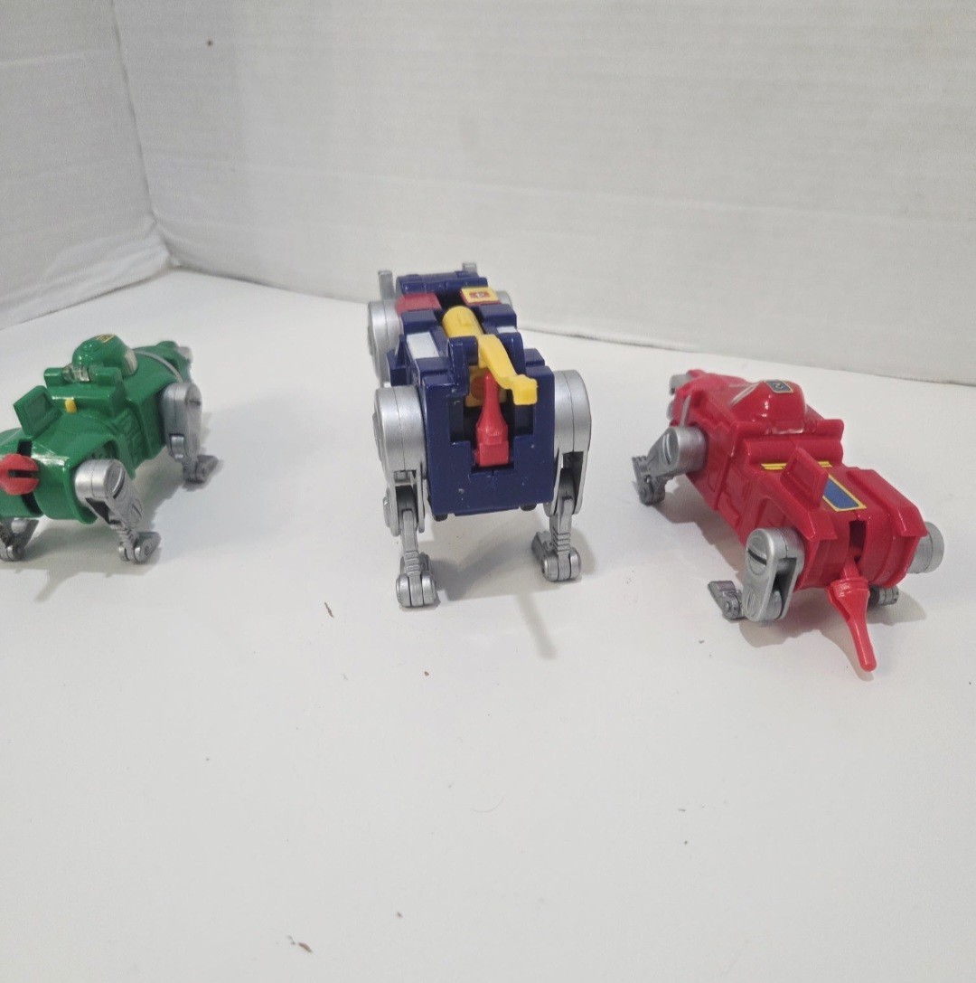 Voltron Mighty Lion Force Third Dimension Red, Green & Blue Lions Lot 1998