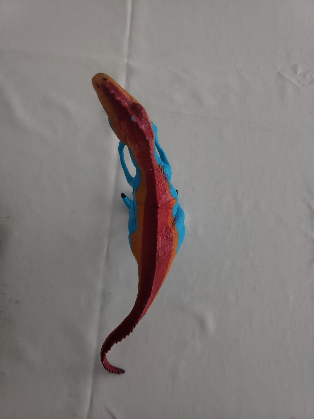 PLASTIC MULTICOLORED DINOSAUR Sounds 11&Prime; LONG TESTED VIDEO