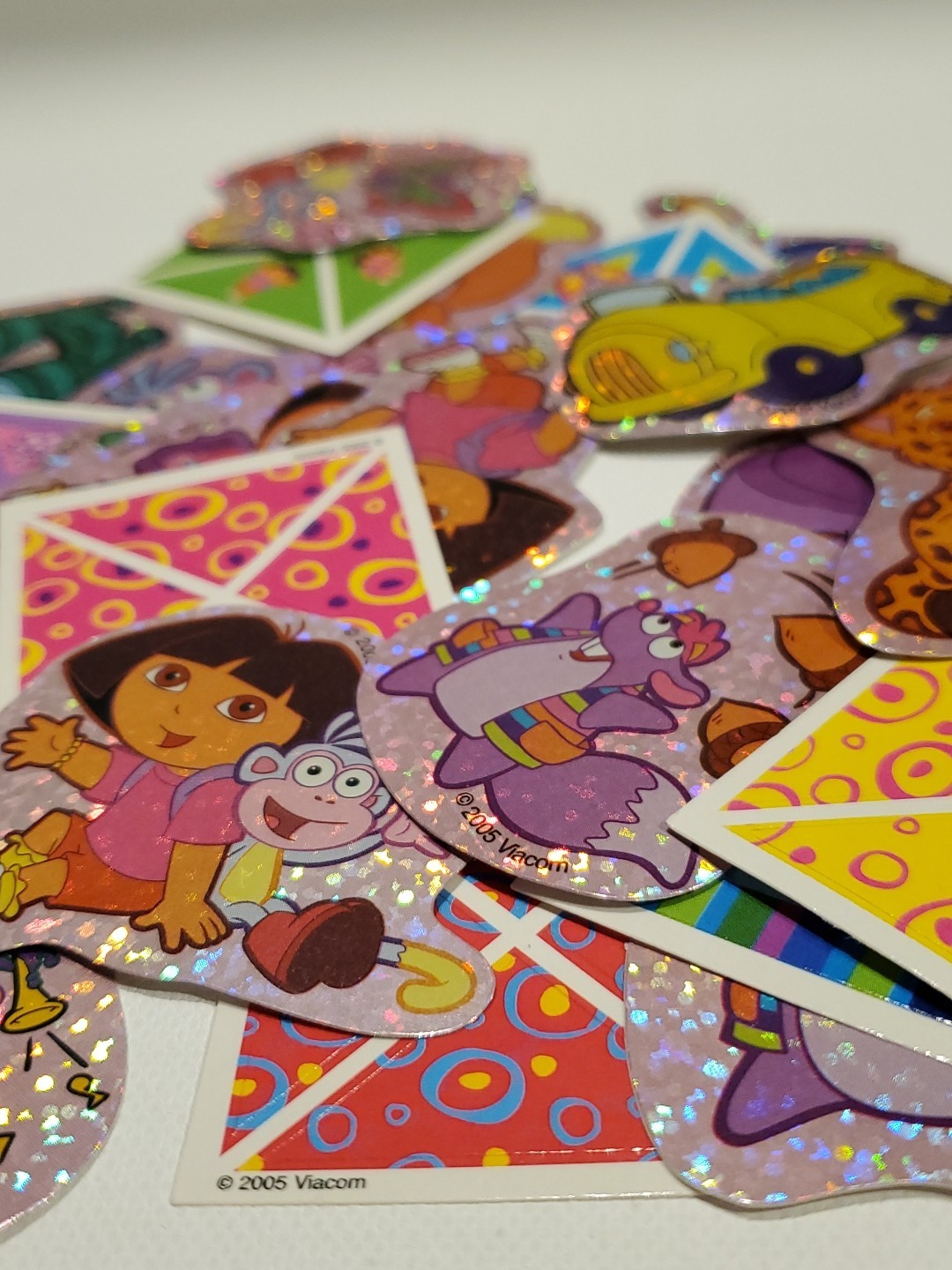 Dora the Explorer sticker lot 2005 Viacom New sparkles, Holo, squares & More