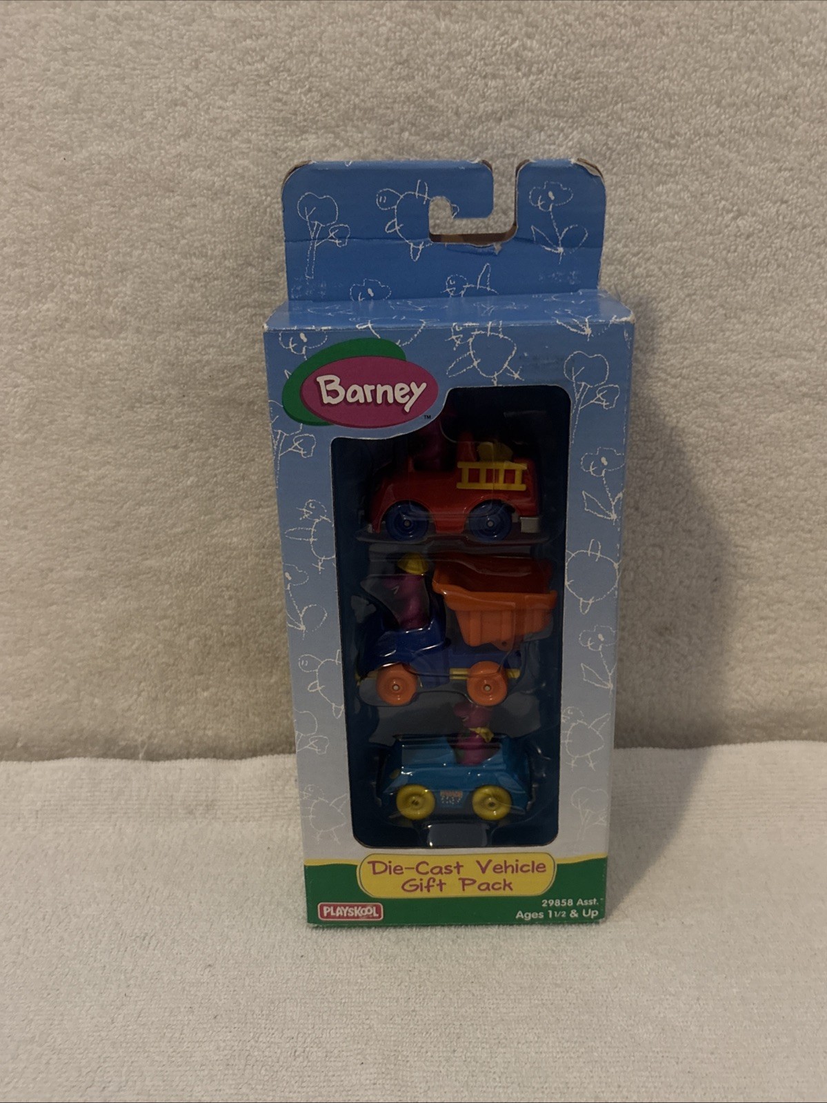 1997 PLAYSKOOL Barney Die-Cast Vehicle Gift Pack 3pcs NEW SEALED FREE SHIP