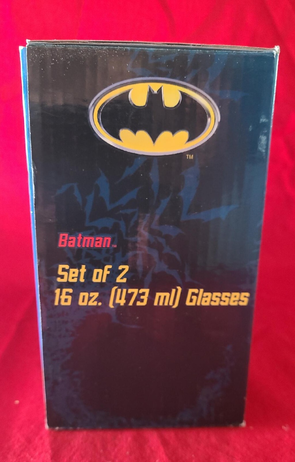 DC COMICS BATMAN DRINKING GLASS SET/2 16OZ VANDOR