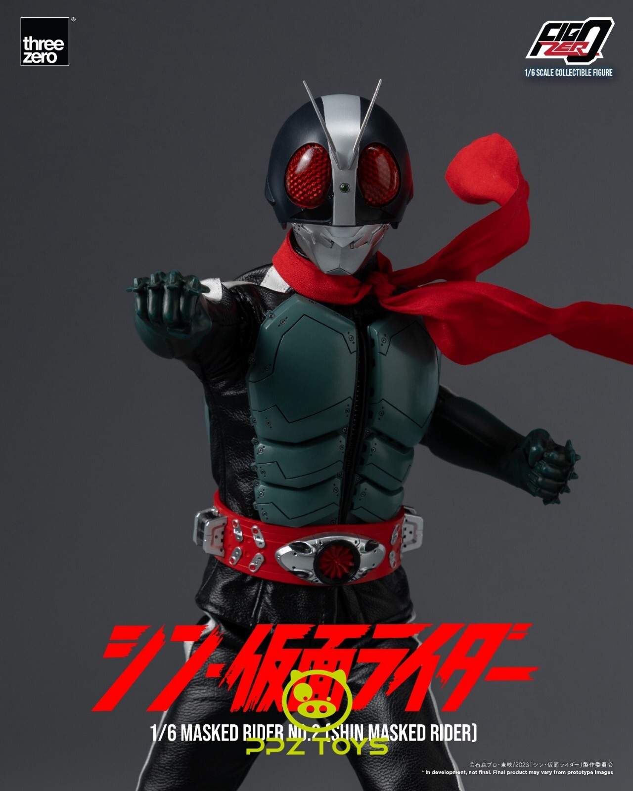 threezero 1/6 Figzero Shin Kamen Masked Rider No.2 Action Figure 3Z04880W0