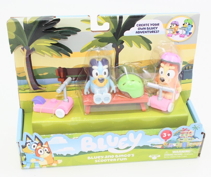 NEW BLUEY AND BINGO&rsquo;S SCOOTER FUN 2 FIGURE PACK