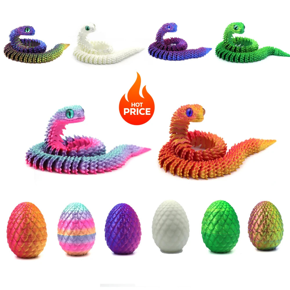 3D Printed Anime Figures Snake Eggs Rotating Desktop Decorations Home Decor