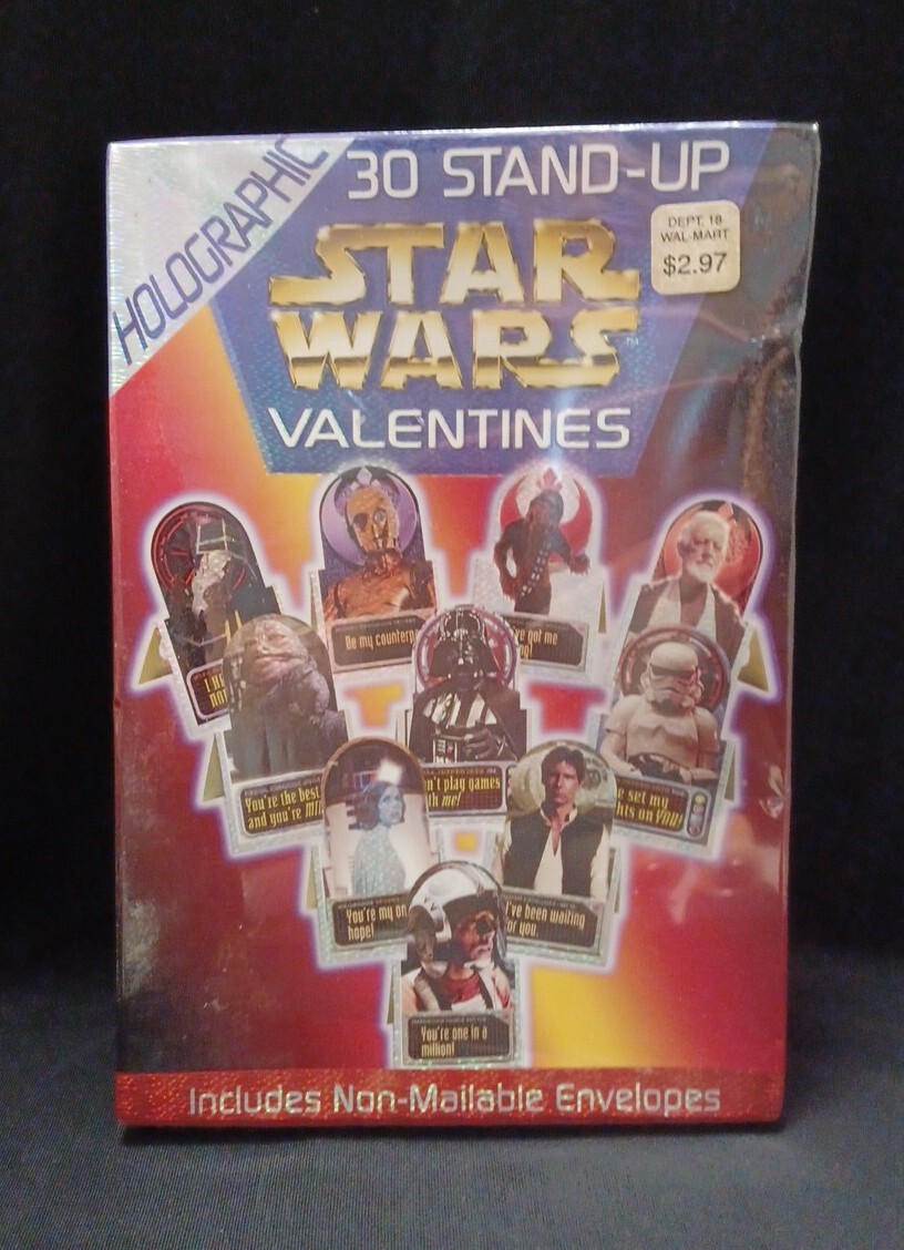 New ~ Star Wars ~ Holographic 3D Stand-up *Valentines Day* Cards Vintage
