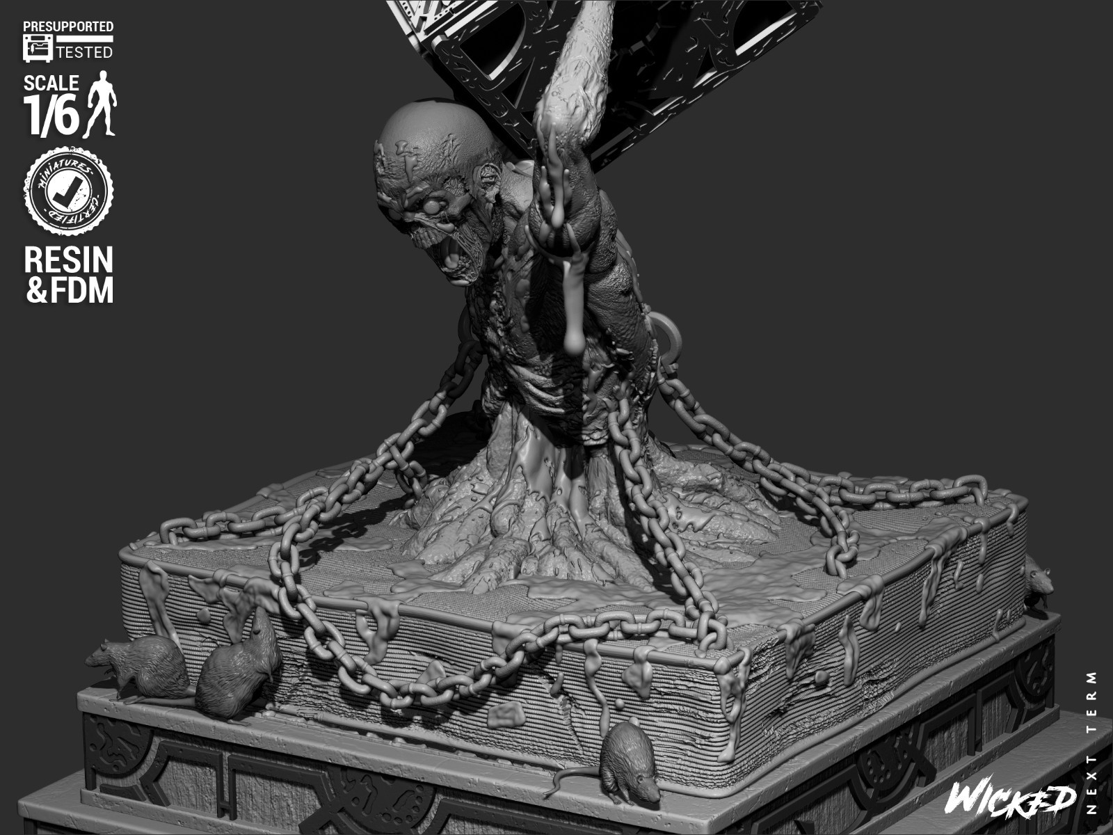 3D Printed Fan Art Hellraiser Diorama by Wicked3d