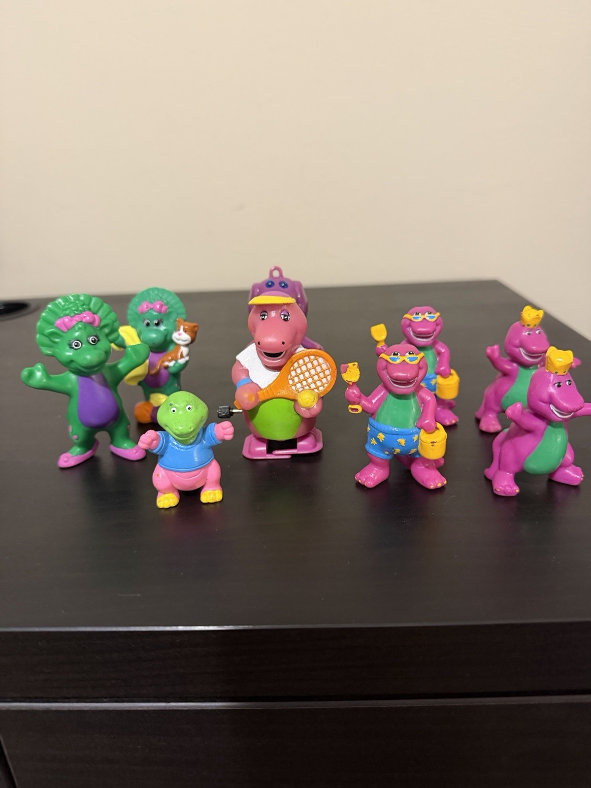 Lot Of 9 Barney And Friends PVC Plastic Figures Toys Vintage 90s Wind Up