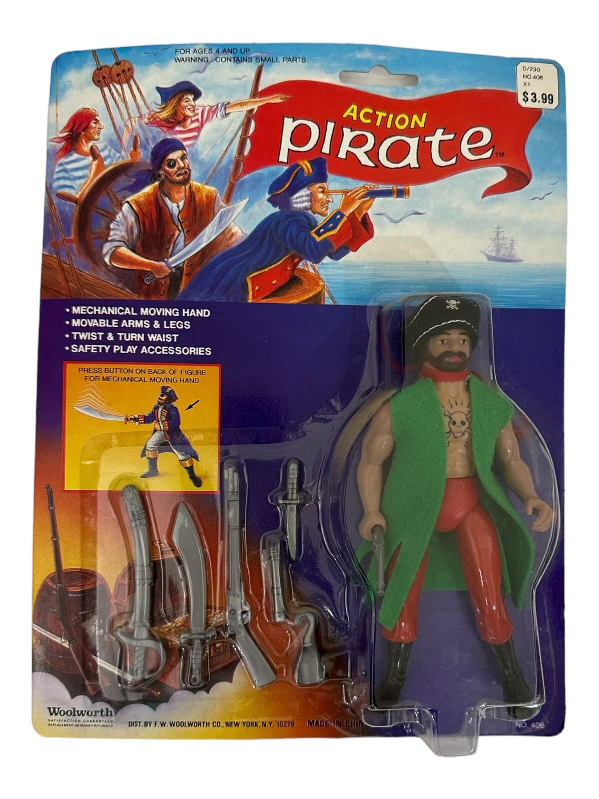 VTG 1986 Woolworth Action Pirate #408 New Sealed