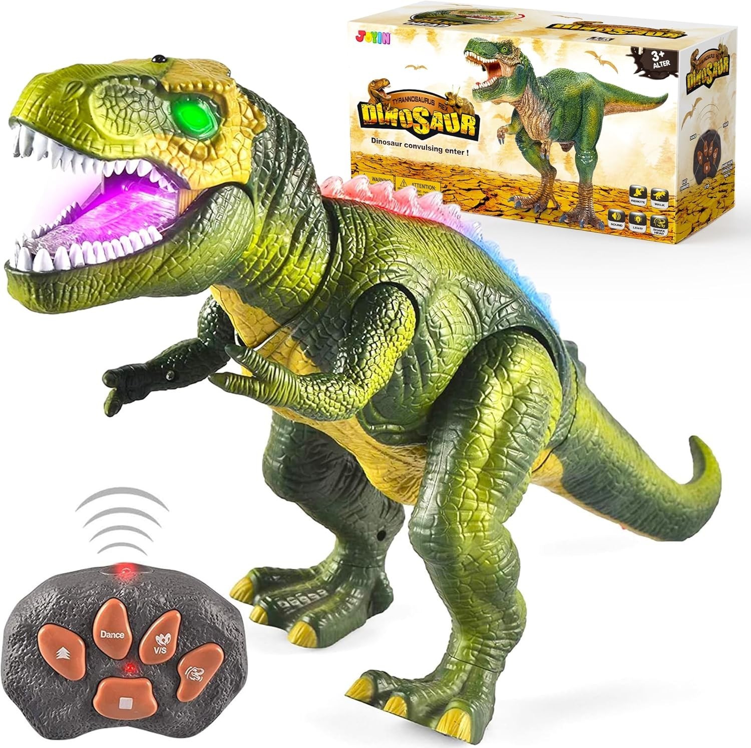 LED Walking Dinosaur Toy with Remote Control
