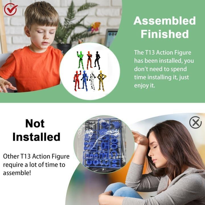 5PCS Assembly Completed T 13 Action Figure 3D Printed Multi-Jointed Movable,L…