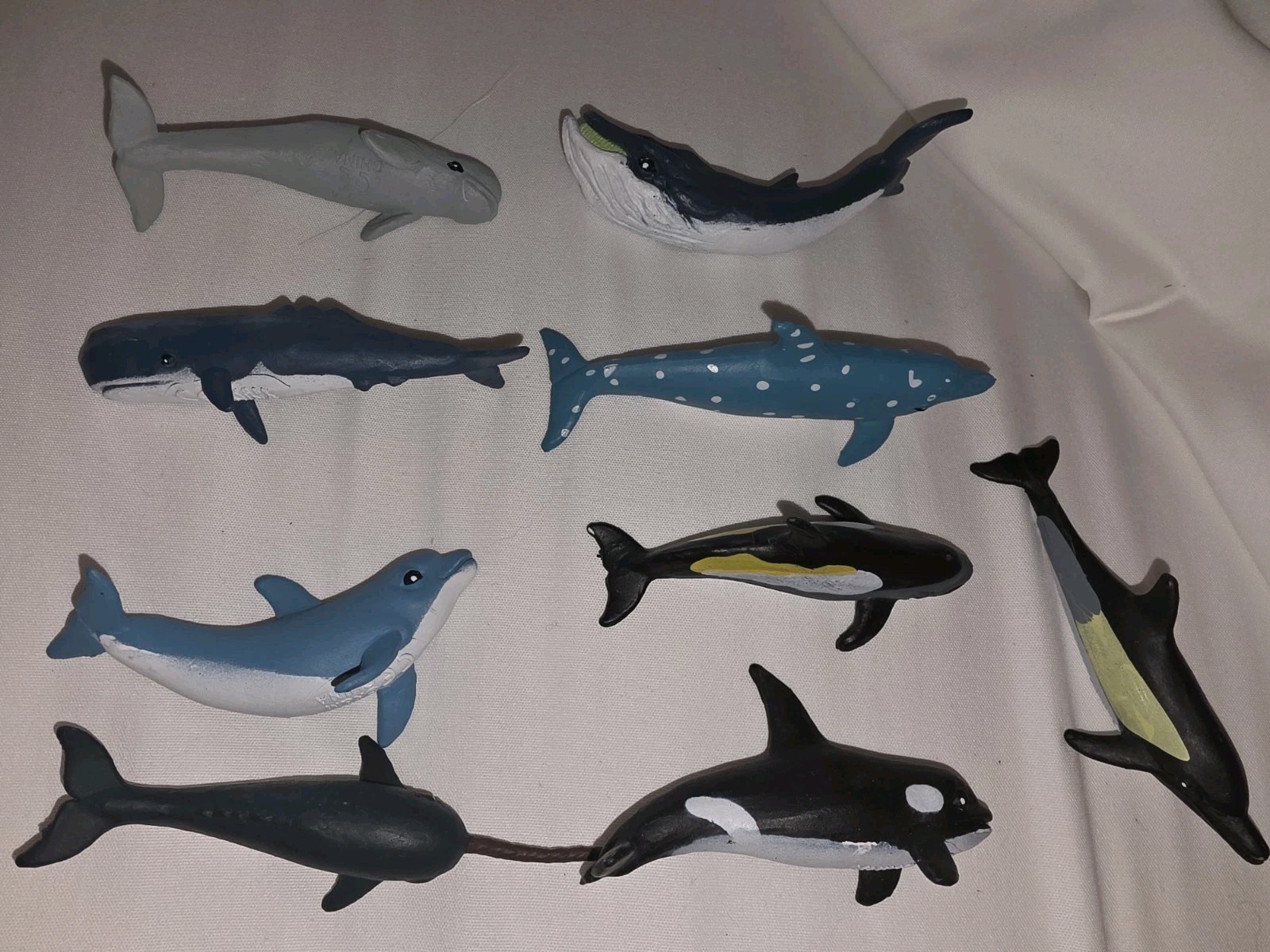 K&M International Sea Life Figurine Lot 8pc Narwhal Orca Whale Dolphin Figures