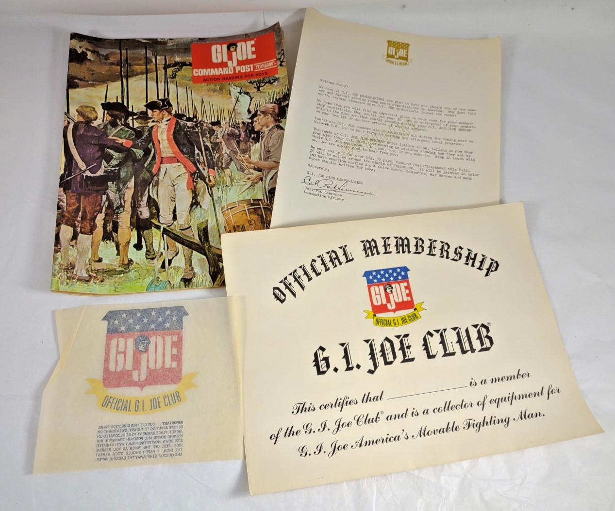Vtg GI Joe Command Post Club Paperwork Catalog Certificate Ltr & Transfer (A21)
