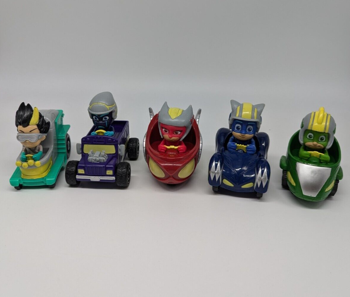 PJ Masks Lot of 5 Mini Racer Car Vehicles Romeo Catboy Gekko Owlette Night Ninja