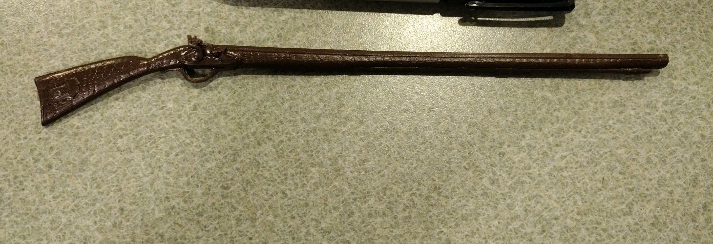 1960&rsquo;s Marx Johnny West Daniel Boone Dark Brown Flintlock Rifle Nice Cond