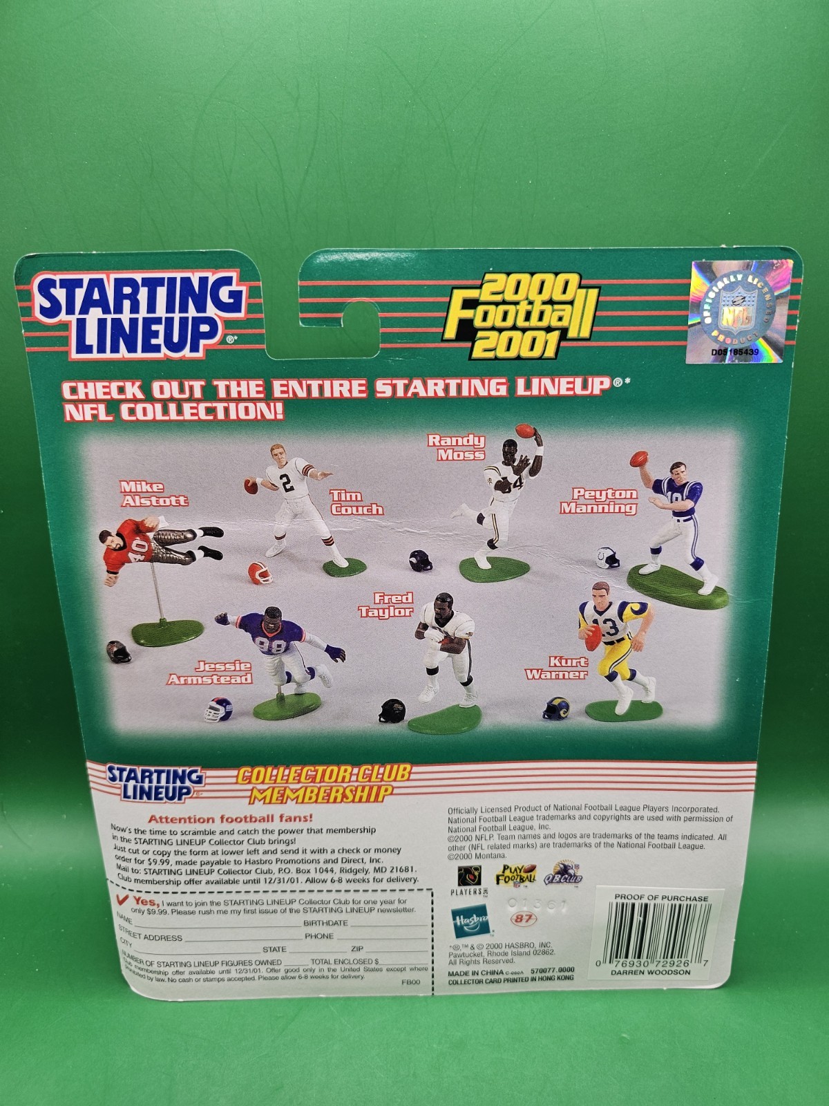 2000-2001 HASBRO STARTING LINEUP – DARREN WOODSON DALLAS COWBOYS – ROOKIE