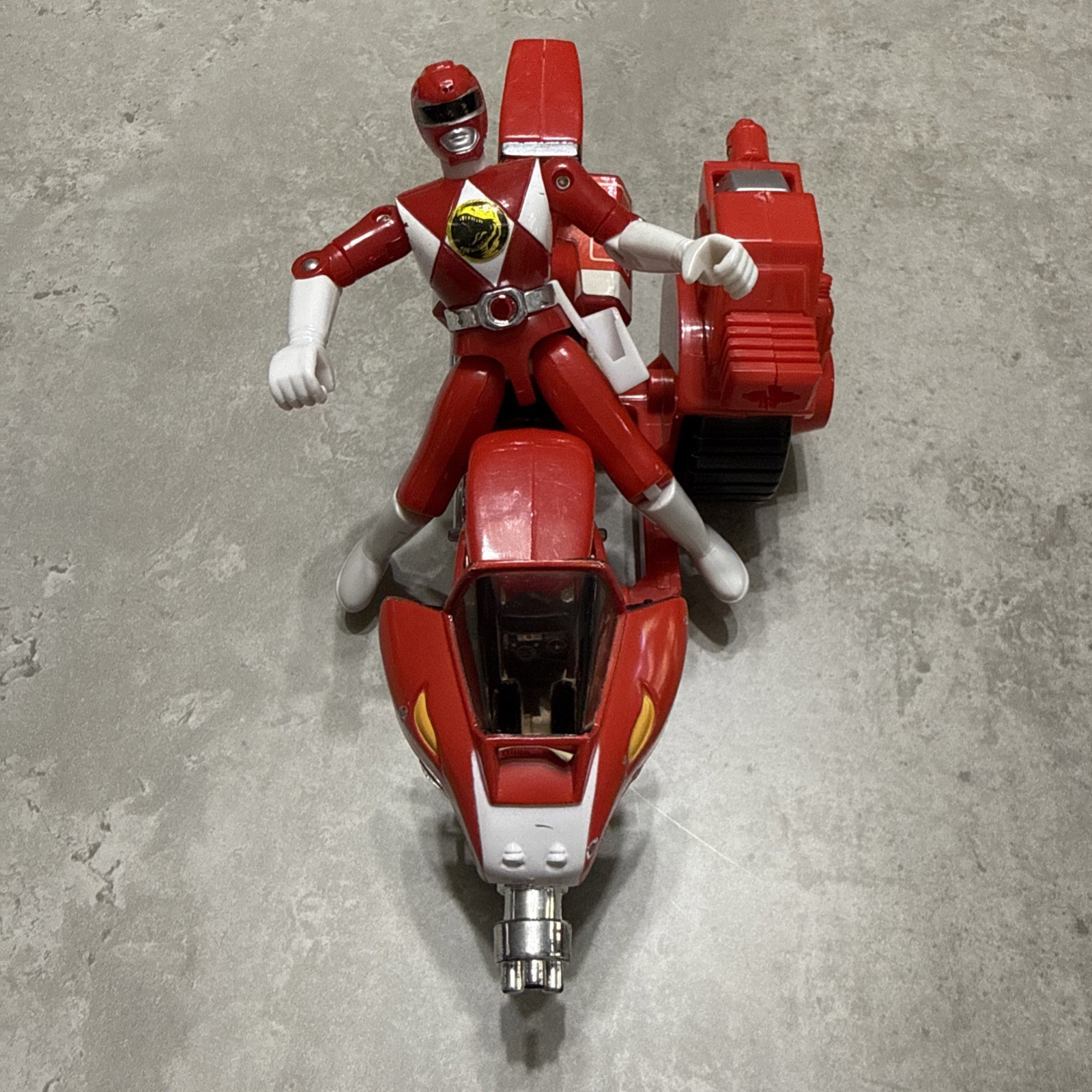 Mighty Morphin Power Rangers Tyranosaurus Battle Bike w Red Ranger Figure 1993