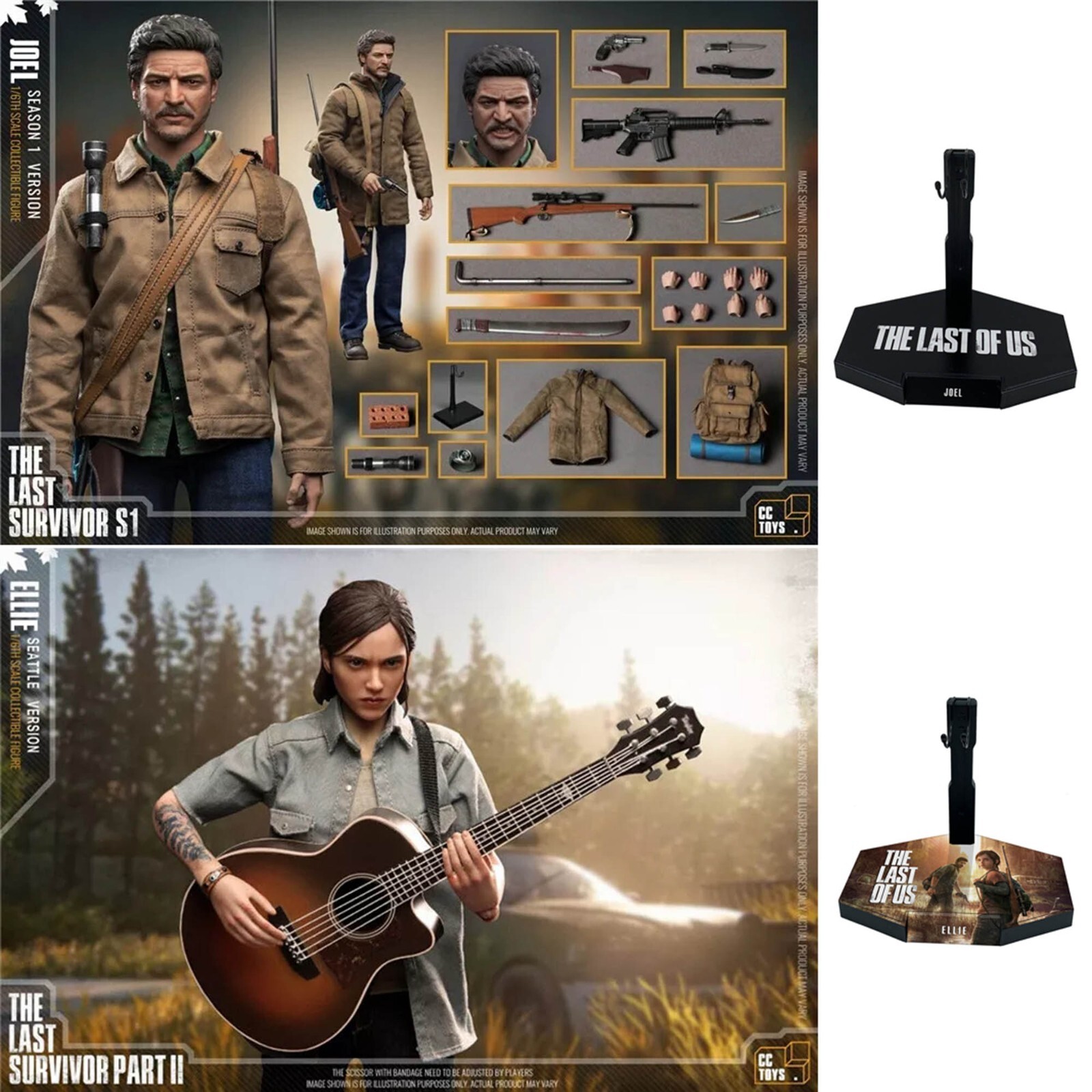 CCTOYS 1/6 Scale Figure Stand The Last of Us Joel Miller Ellie Customize