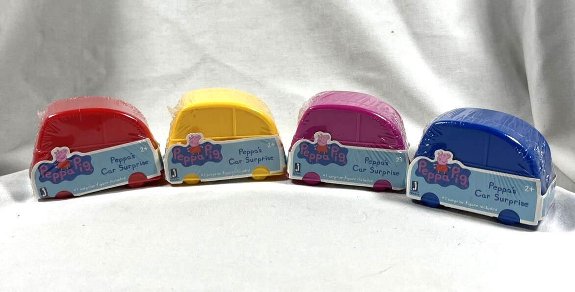 NEW SEALED PIG PEPPA’S CAR SURPRISE RED YELLOW BLUE PINK LOT OF 4 MYSTERY