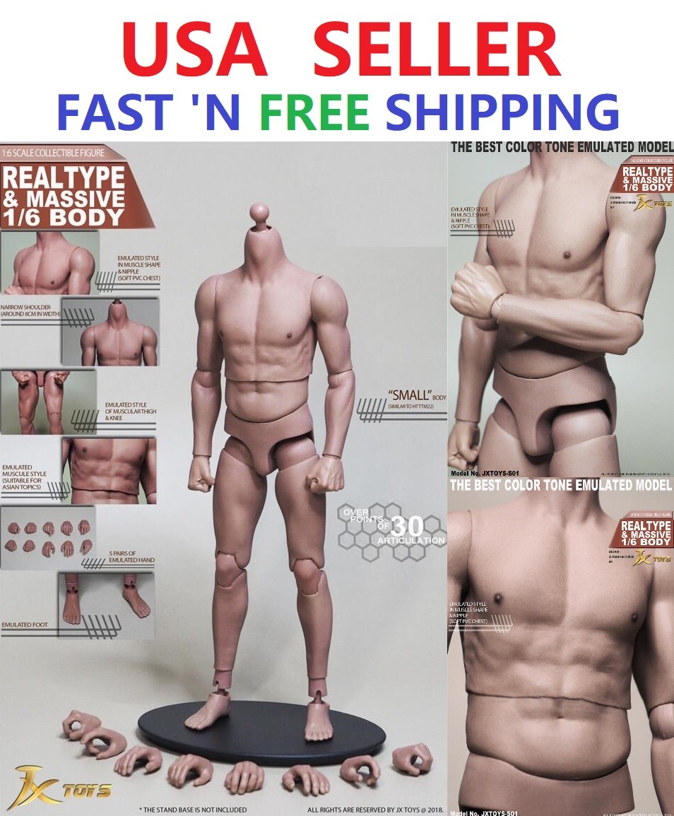 1/6 Male Muscular Body JXTOYS S01 NARROW SHOULDER 12&Prime; Figure Bruce Lee ❶USA❶