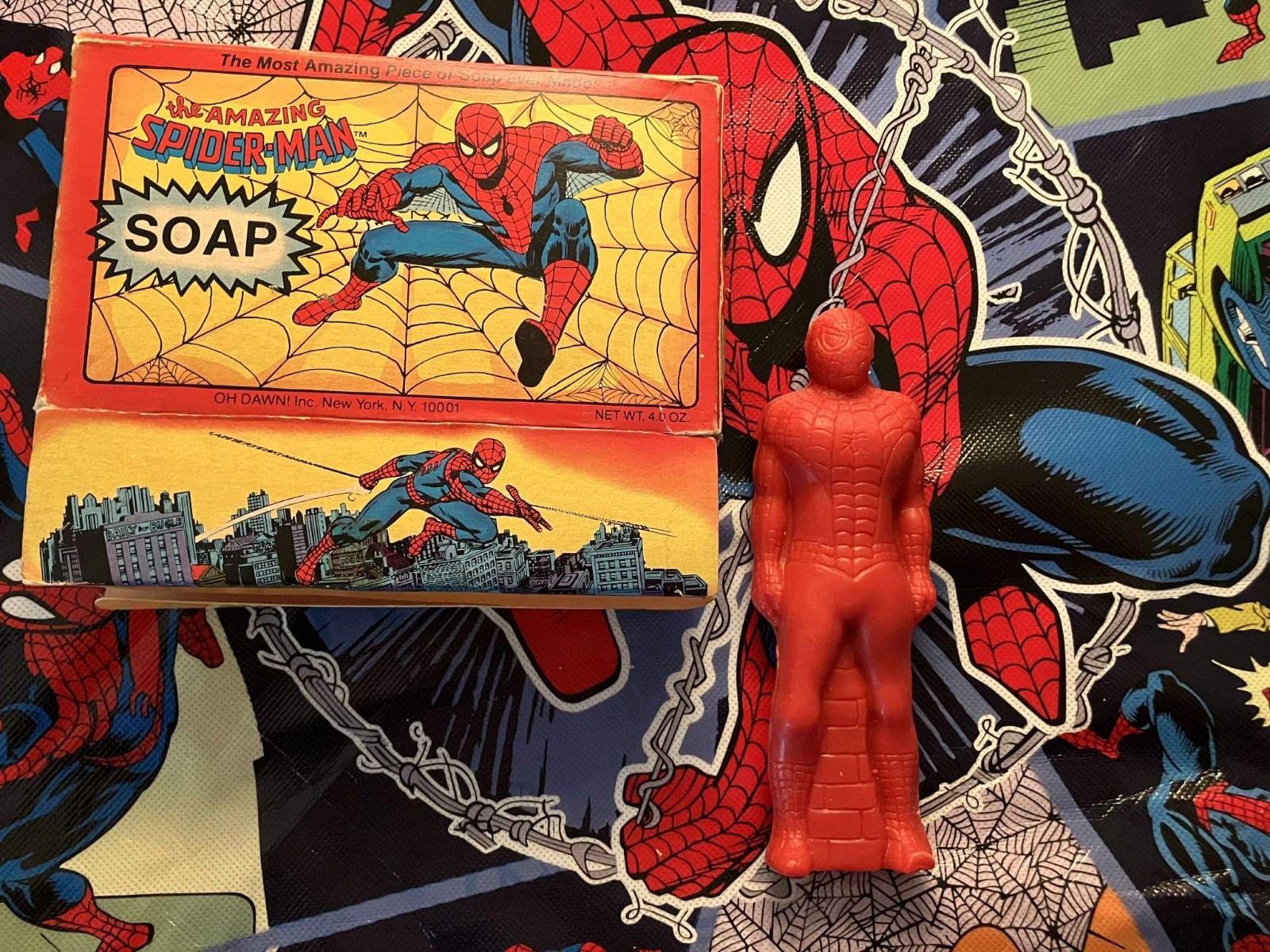 The Amazing Spiderman Large Bar Soap 1979 Marvel Comics 6-1/2&Prime; Tall Original Bo