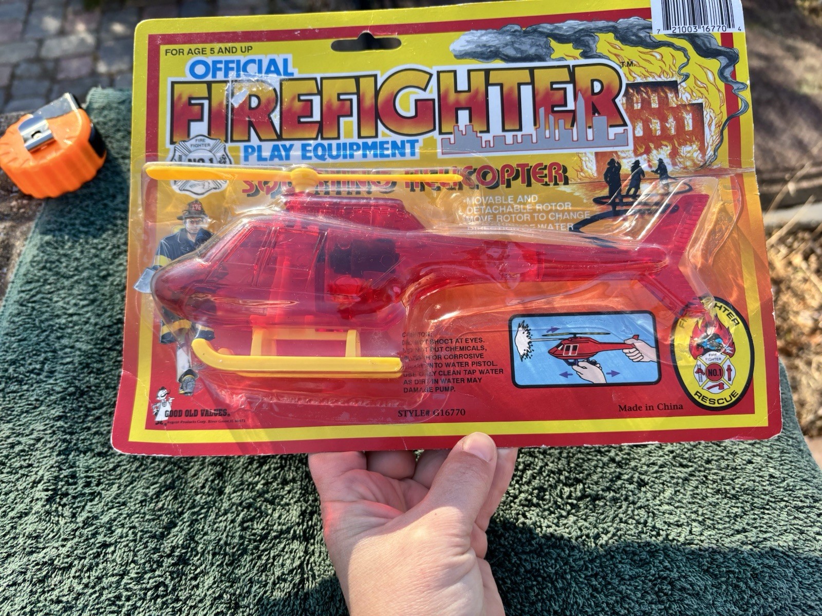 Official Firefighter Play Squirting Helicopter Toy Age 5 And Up New