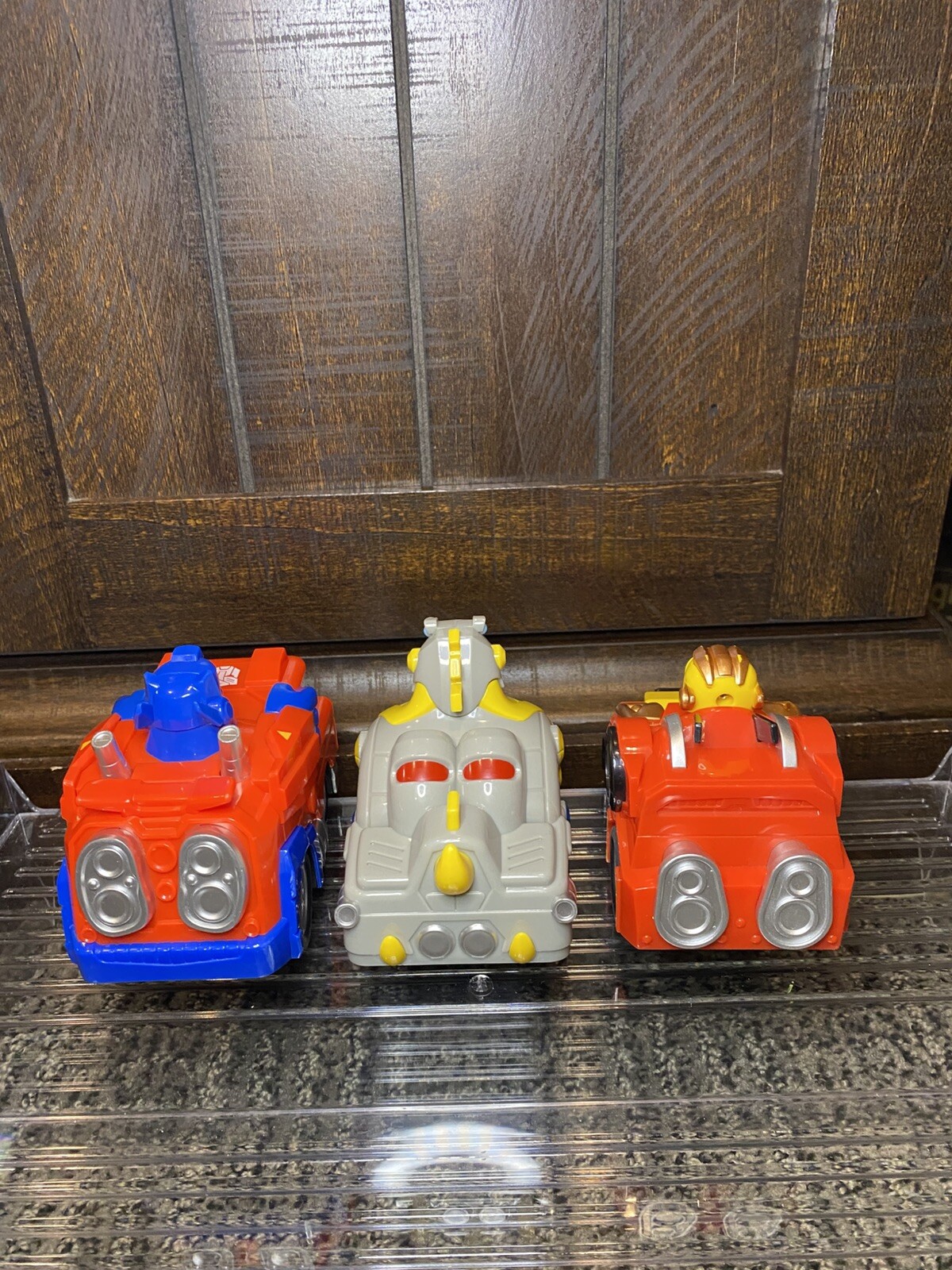 Transformers Rescue Bots Academy Pull Back Lot Of 3 Optimus Prime Heatwave WORKS