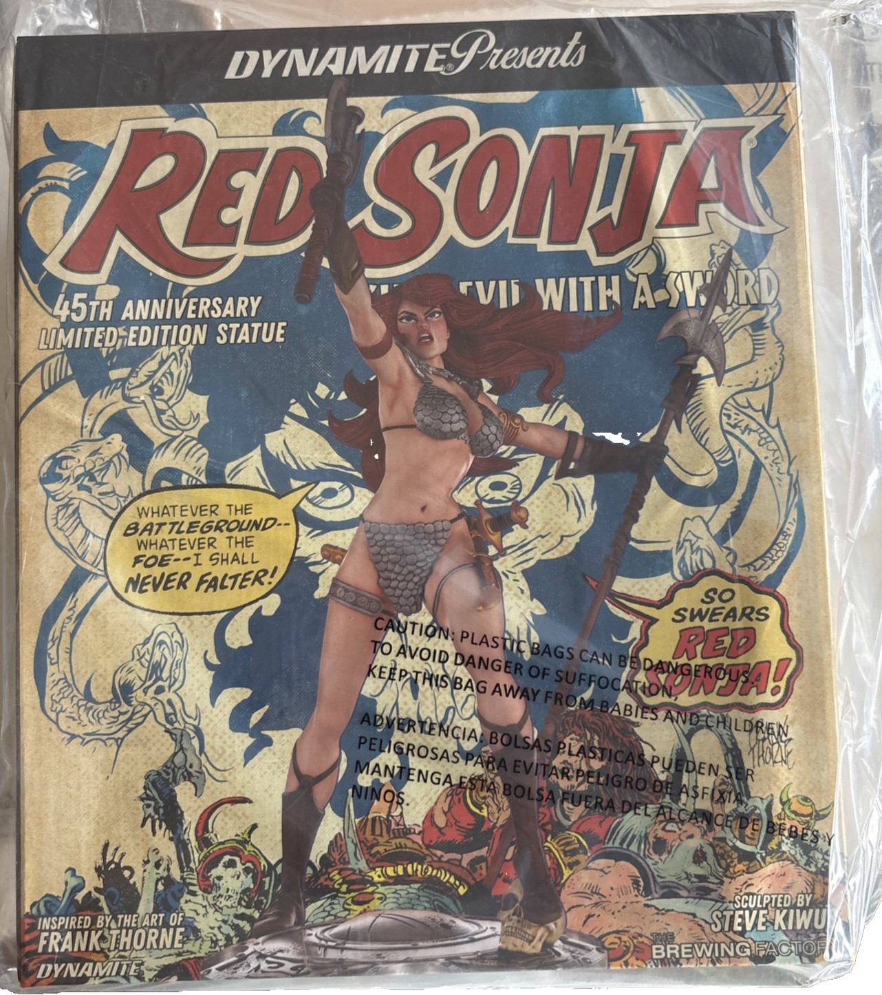 Dynamite Red Sonja 45TH Anniversary Statue B&W Berserker Artist Proof New Sealed
