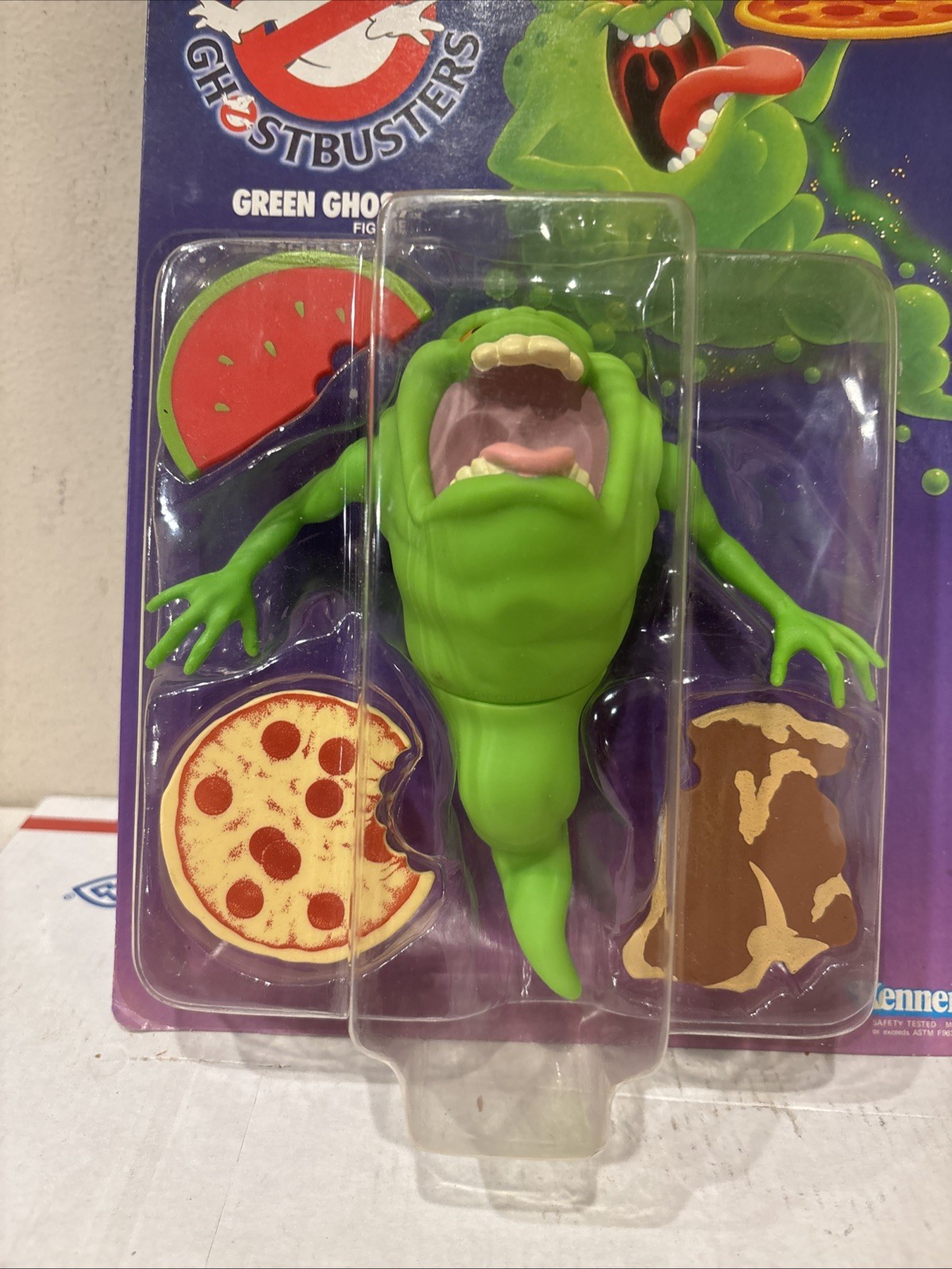Real Ghostbusters Green Ghost Slimer 1986 NEW ON CARD UNPUNCHED WOW