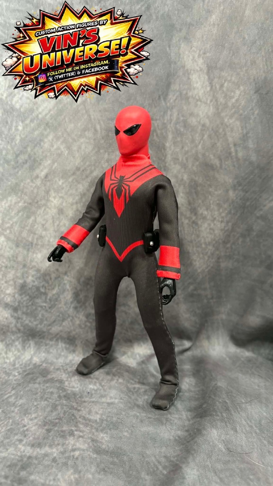 Custom 8&Prime; Mego Scale SpiderMan Assassin Peter Parker Action Figure & Display Box