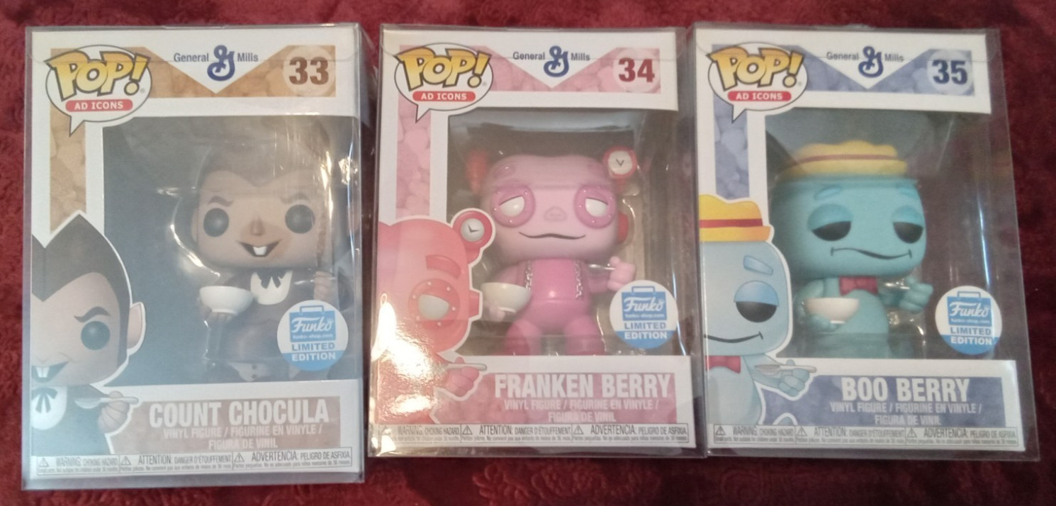 FUNKO (3) GENERAL MILLS: COUNT CHOCULA / FRANKEN BERRY / BOO BERRY