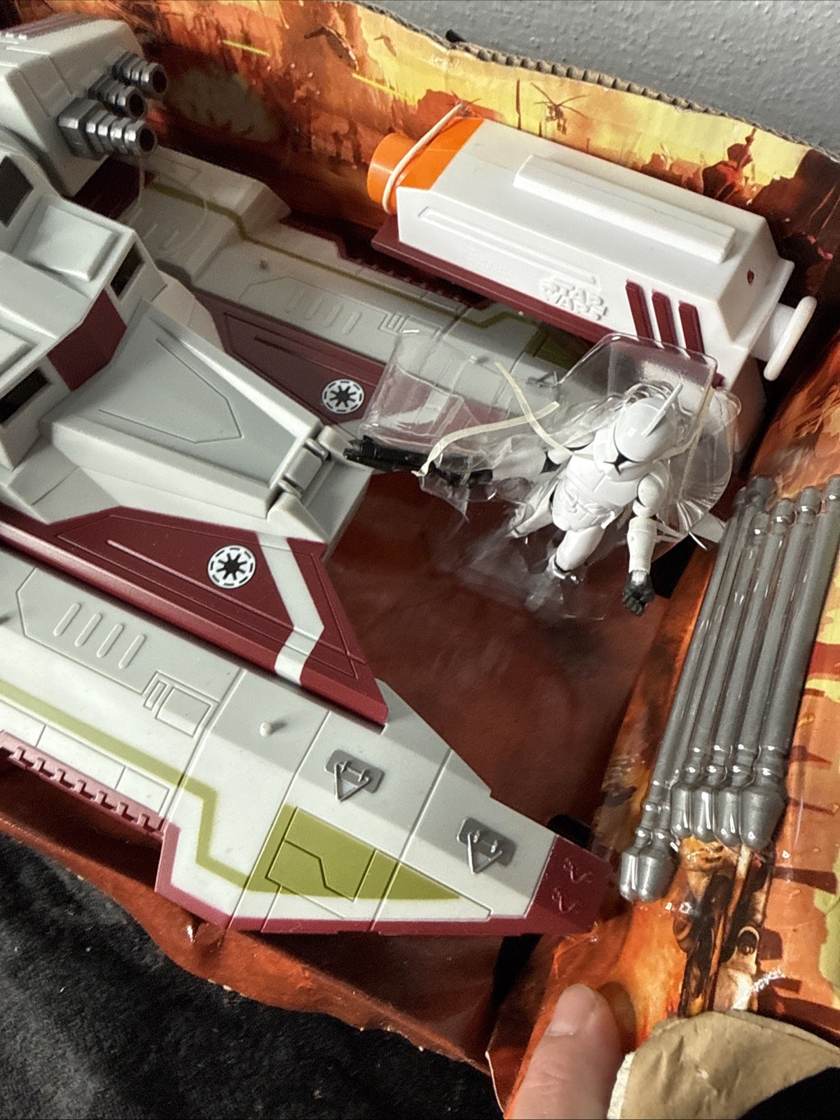 2011 Star Wars THE CLONE WARS RC Republic Fighter Tank – Attached To Cardboard
