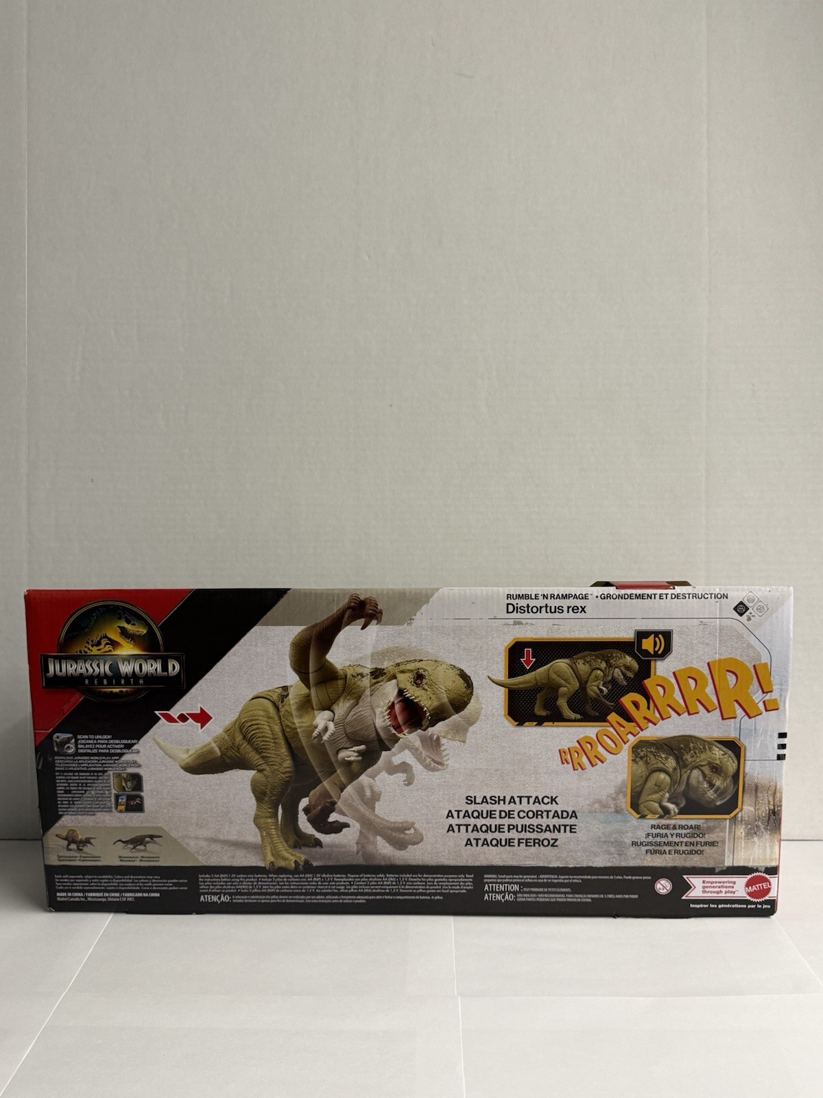 Jurassic World Distortus Rex Action Figure Large 22” Rumble Rampage Dinosaur New