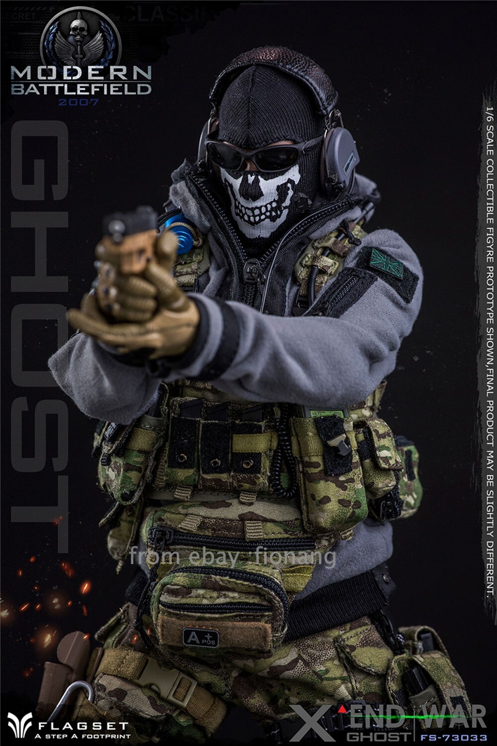 FLAGSET 1/6 Handheld Soldier Model Apocalypse War Series 73033 Death Squad Ghost