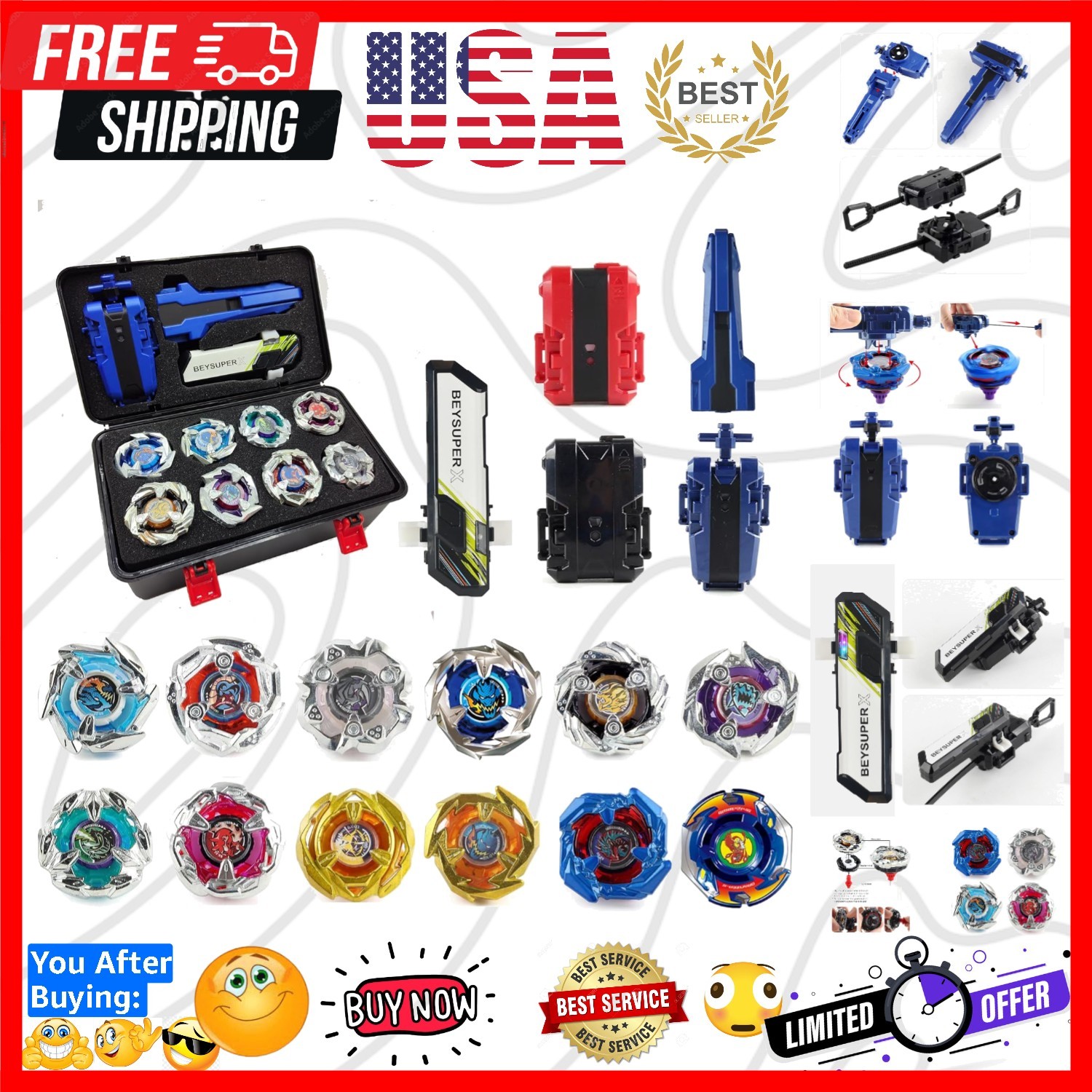 Battling Top Burst Gyro Toy Set Toy Gift for Children Boys Ages 6 8 10 12+ Co…