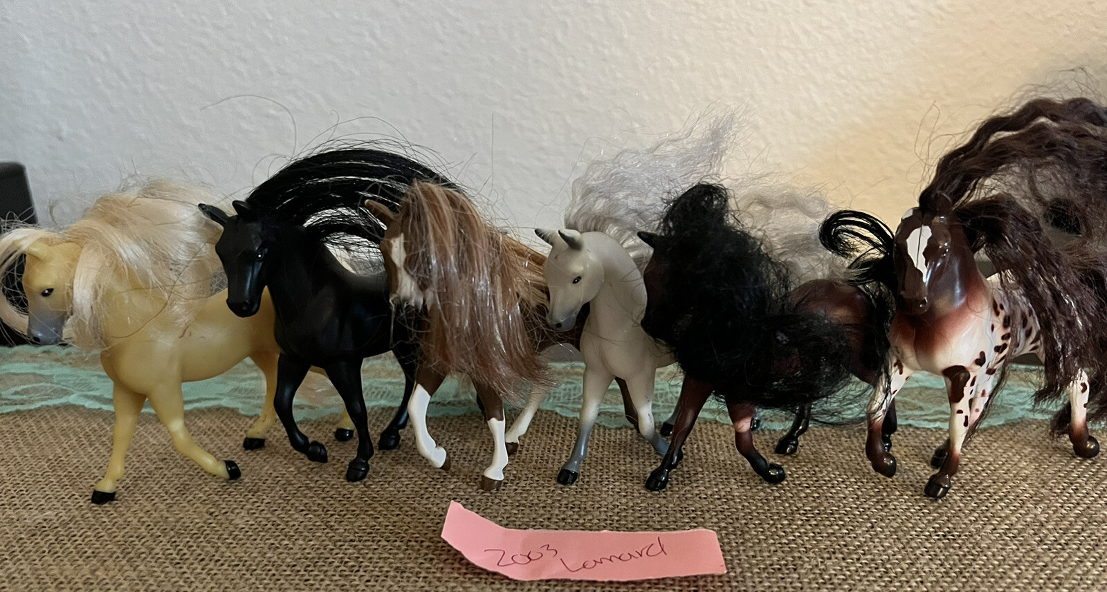 Vintage Lot of 6 Horse Figurines Toys 2003 Lanard Small Figures Farm Animals
