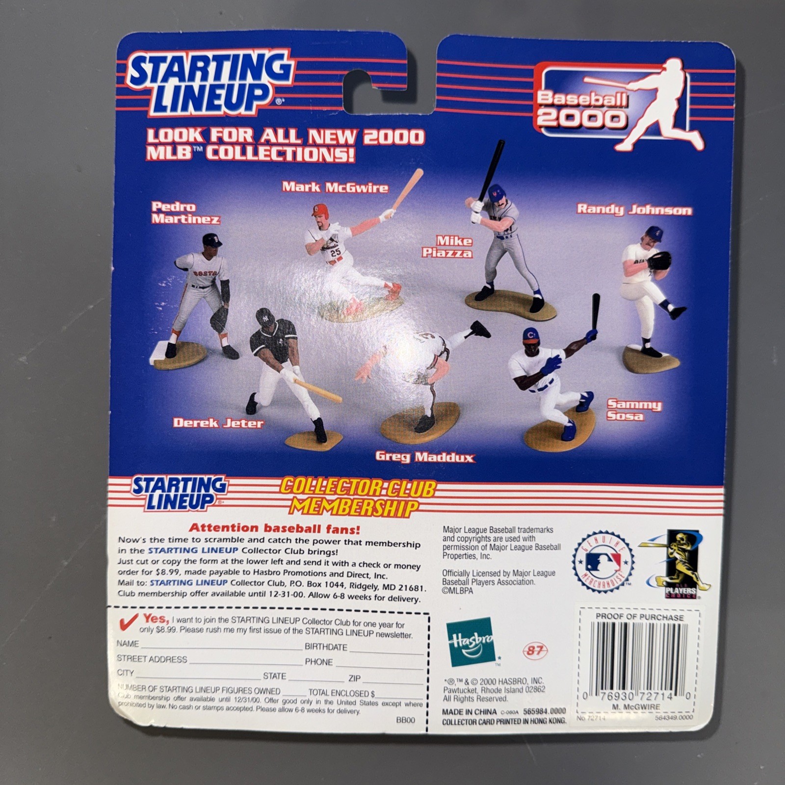 2000 MLB Starting Lineup Mark McGwire St. Louis Cardinals Action Figure W/Card