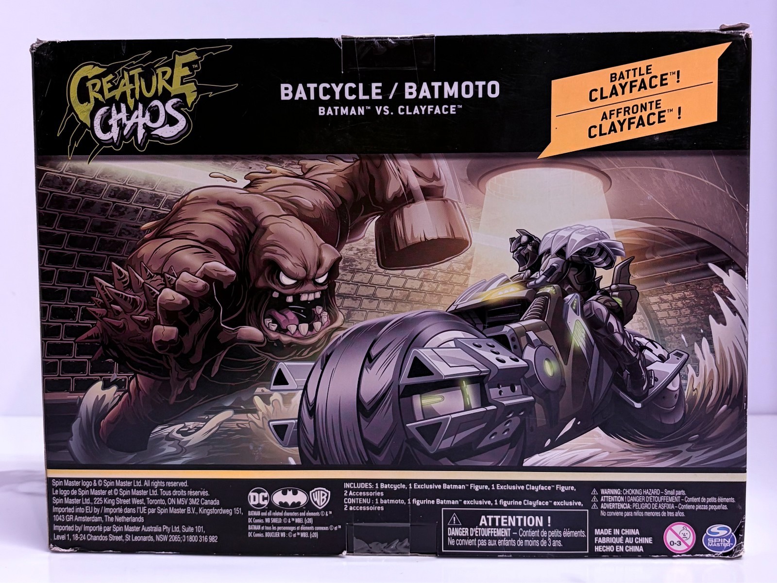 Spin Master 1st Edition DC COmics Batman vs Clayface with Batcycle Figure Set NI