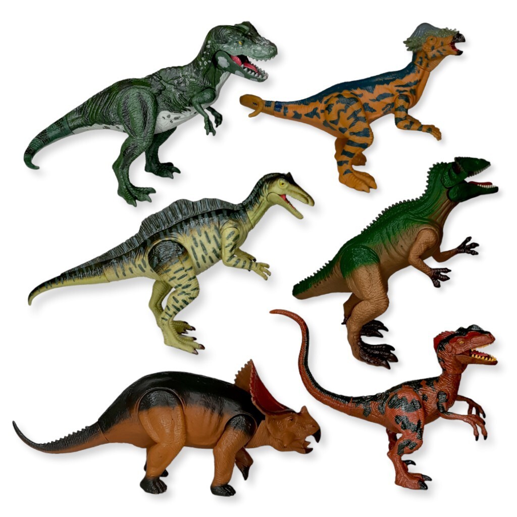 Jurassic Dinosaurs 6 Figure Lot Bundle T-Rex Protoceratops Kid-Galaxy Collection