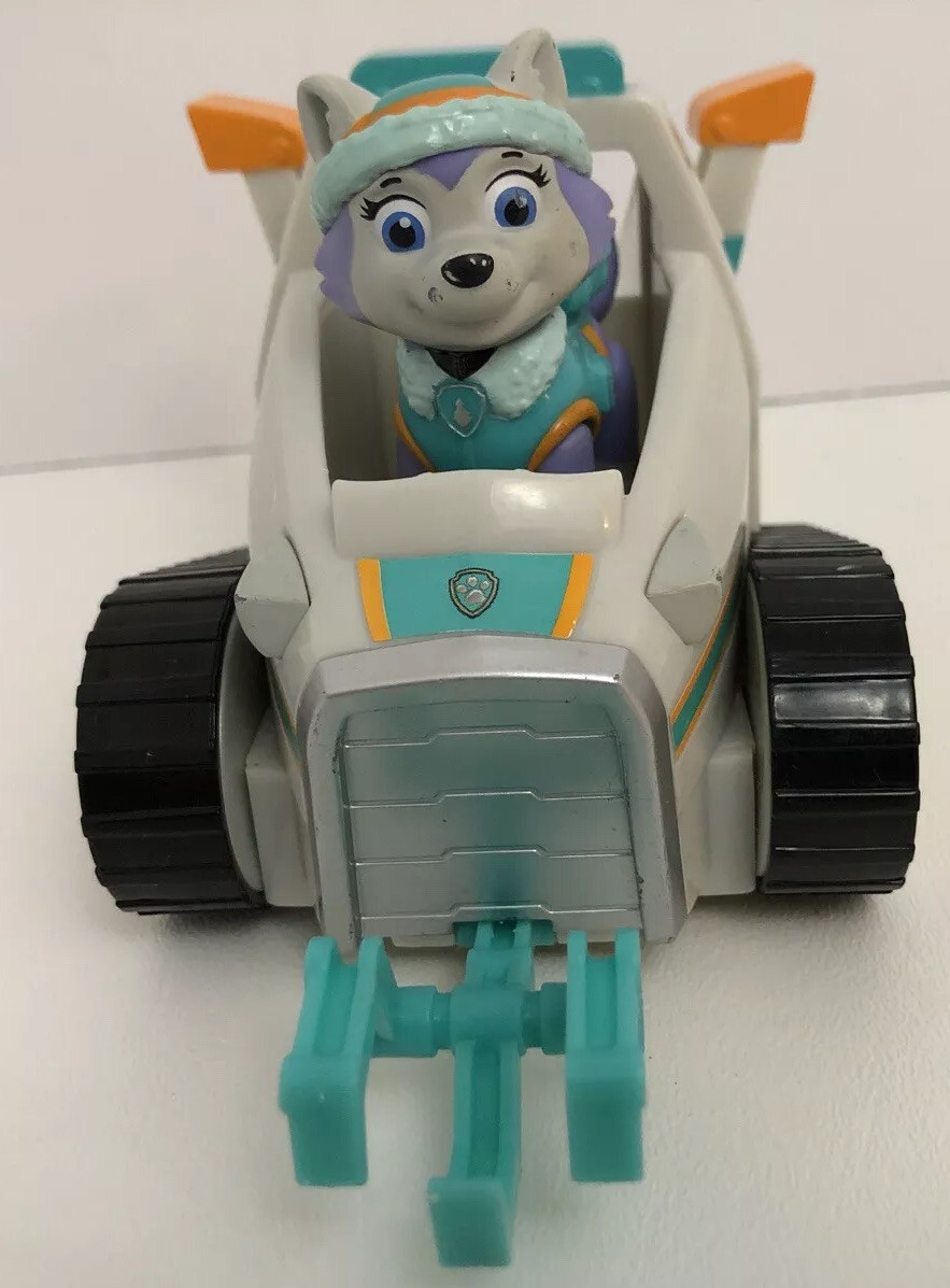 Paw Patrol Everest Arctic Rescue Dog Toy Figure w Snowmobile Husky Spin Master