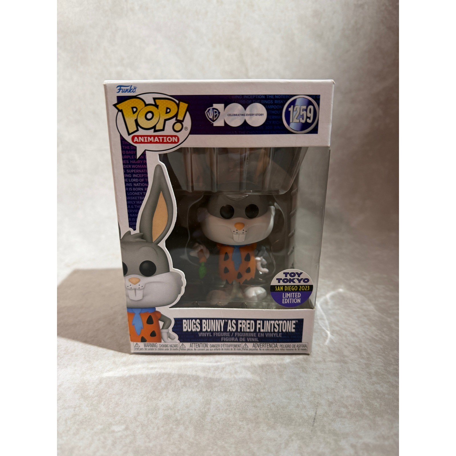 Funko Pop Bugs Bunny as Fred Flintstone 1259 SDCC 2023 Toy Tokyo Limited Edition