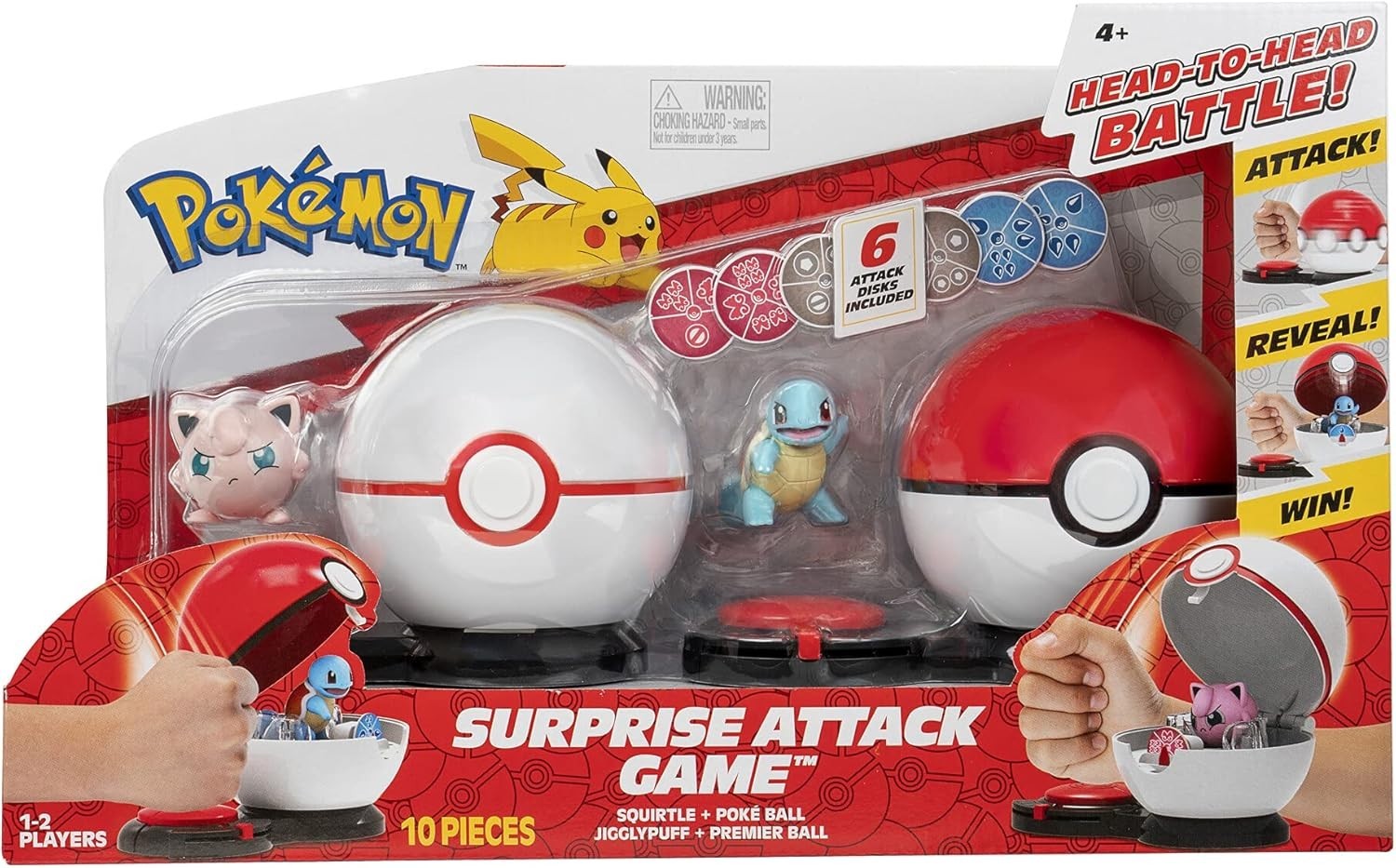 Pokémon Pokémon Game with Squirtle and Jigglypuff – 2 Surprise Balls – 6 Attack