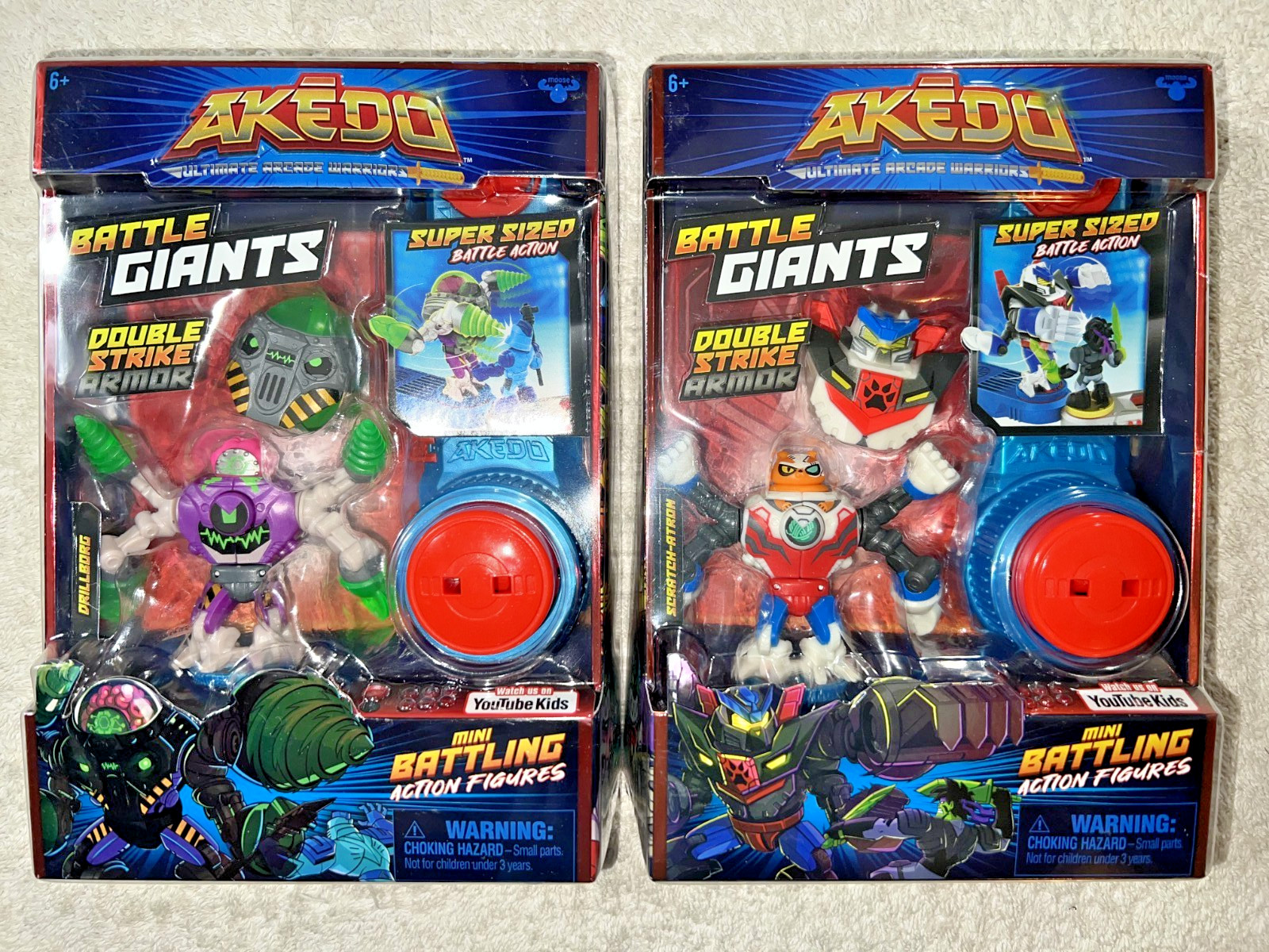 AKEDO BATTLE GIANTS DRILLBORG & SCRATCH-ATRON **NEW**