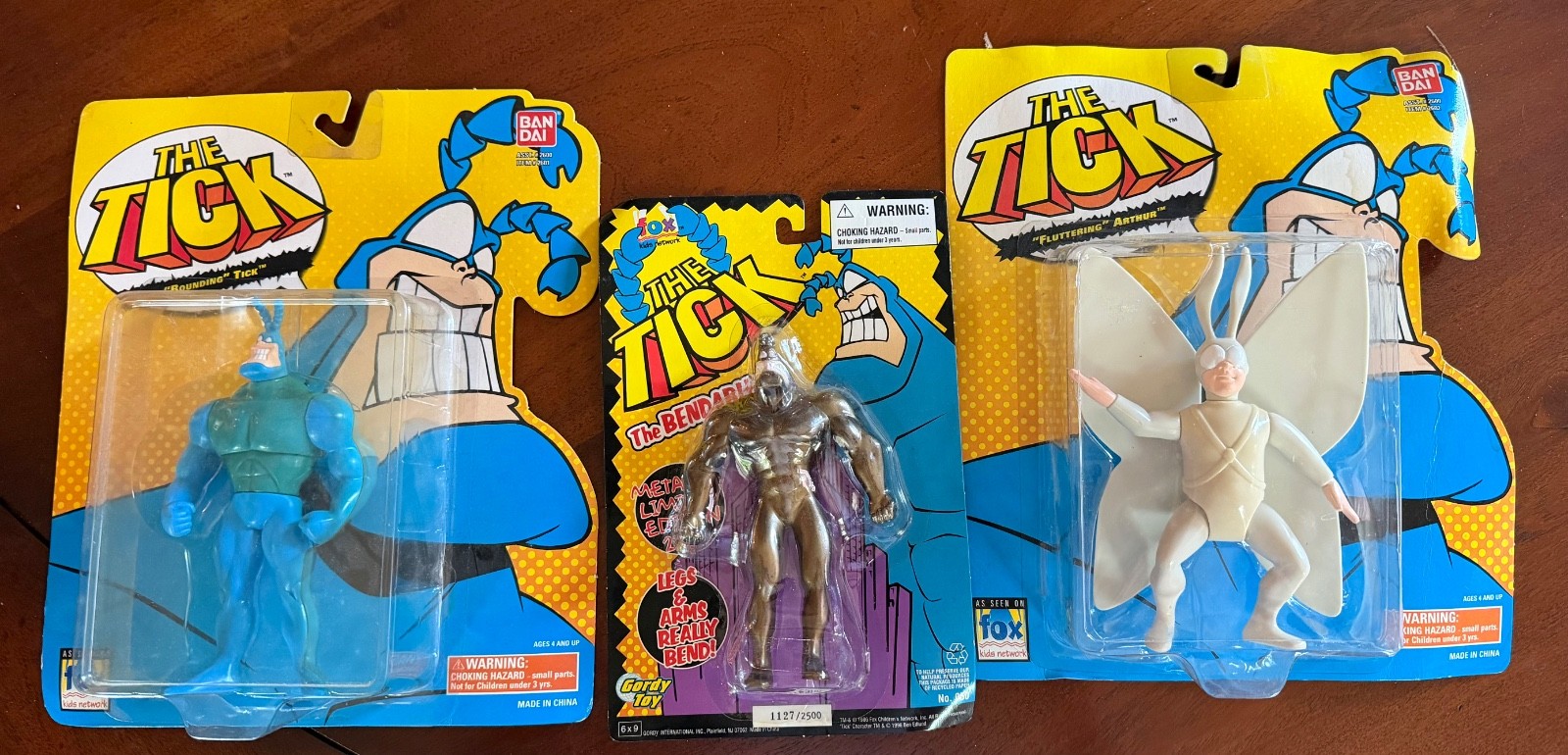 The Tick Action Figure Lot – Bendable – The Tick, Metallic, Fluttering Arthur
