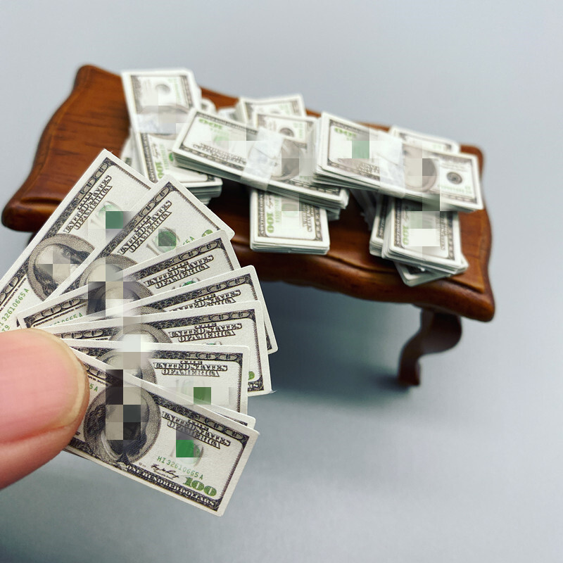 6PC 1/6 Scale Dollhouse Dollars Money Miniature Model for 12&Prime; Figure Action