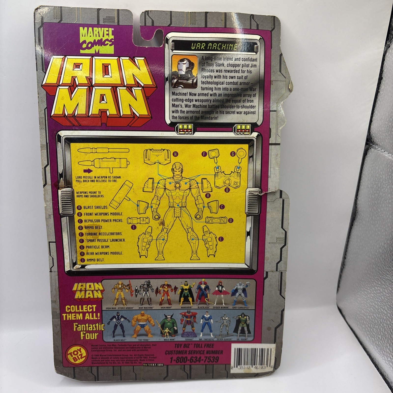 Marvel Comics Iron Man Wolverine The Punisher TOY BIZ 1994 Action Figure Lot