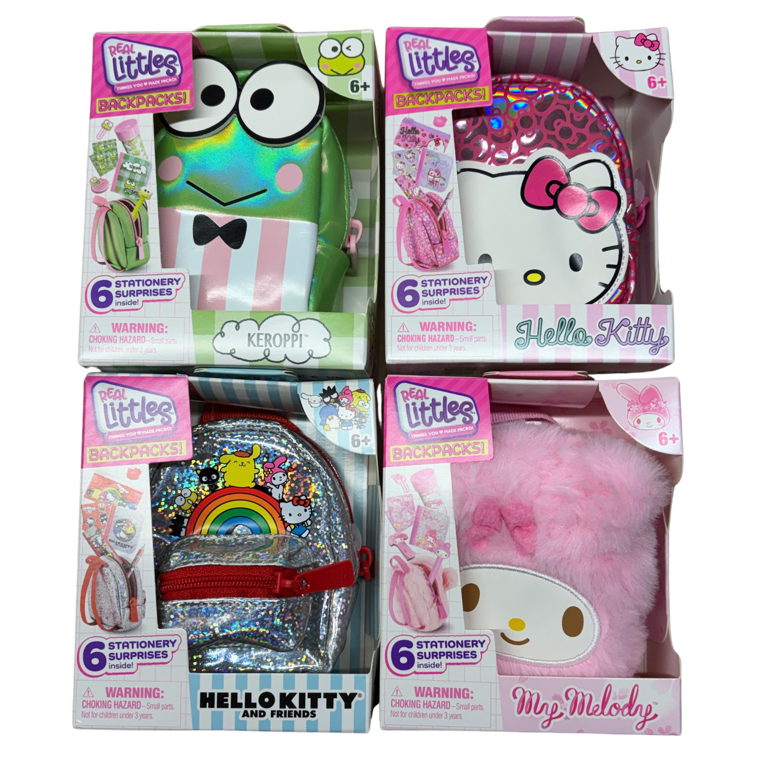 Set of 4 Real Littles Backpacks Sanrio Wave 2 Hello Kitty and Friends New