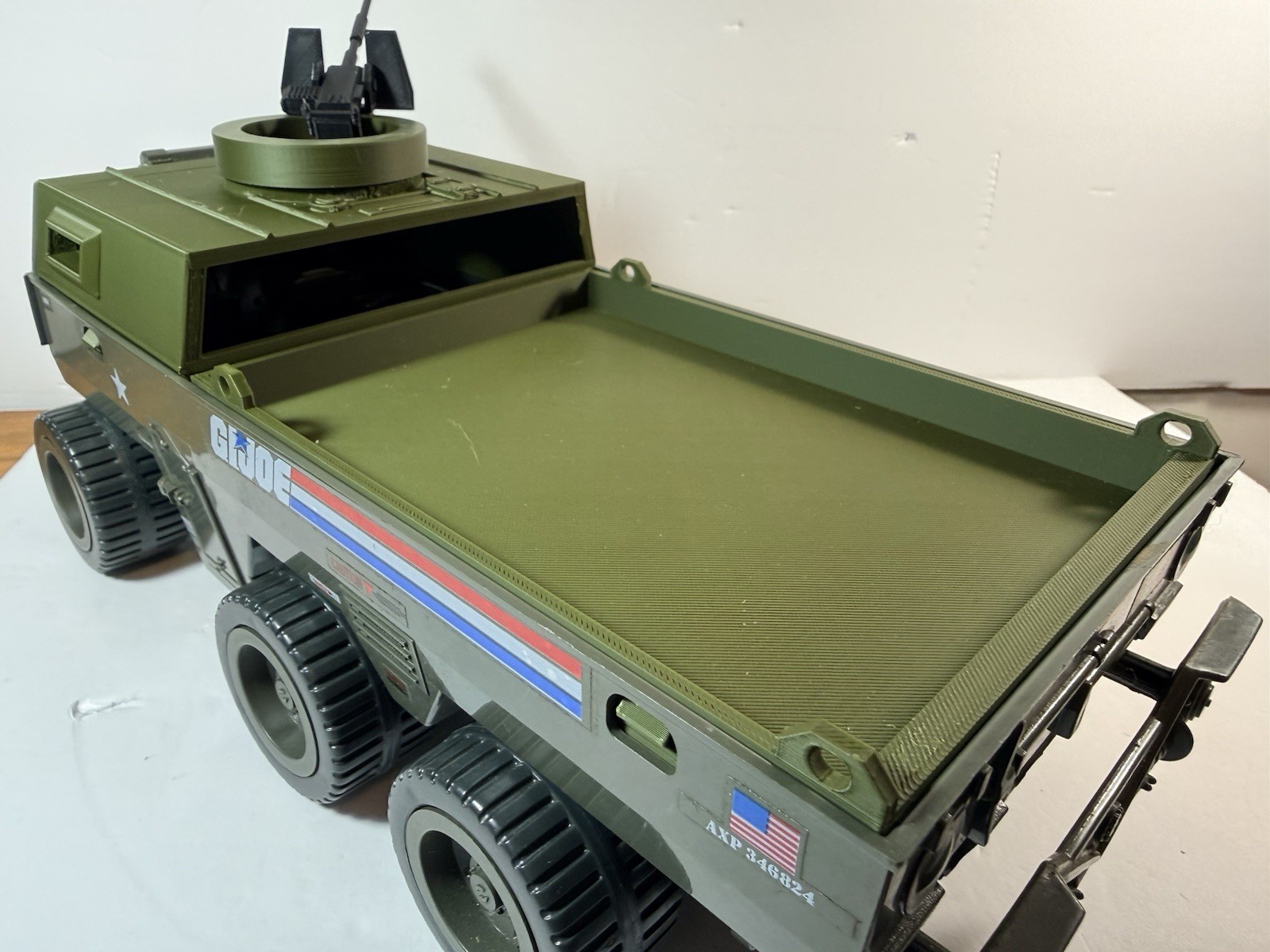GI JOE APC top Replacement Cab W/ Flatbed & Manned Turret 3D Printed