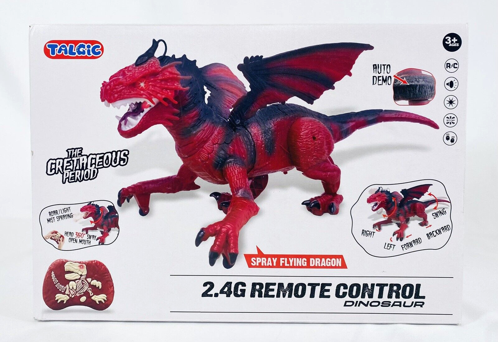 RC Dinosaur w/ Flapping Wings, Roaring Sound, Mist-Spraying, Light-Up Eyes New*