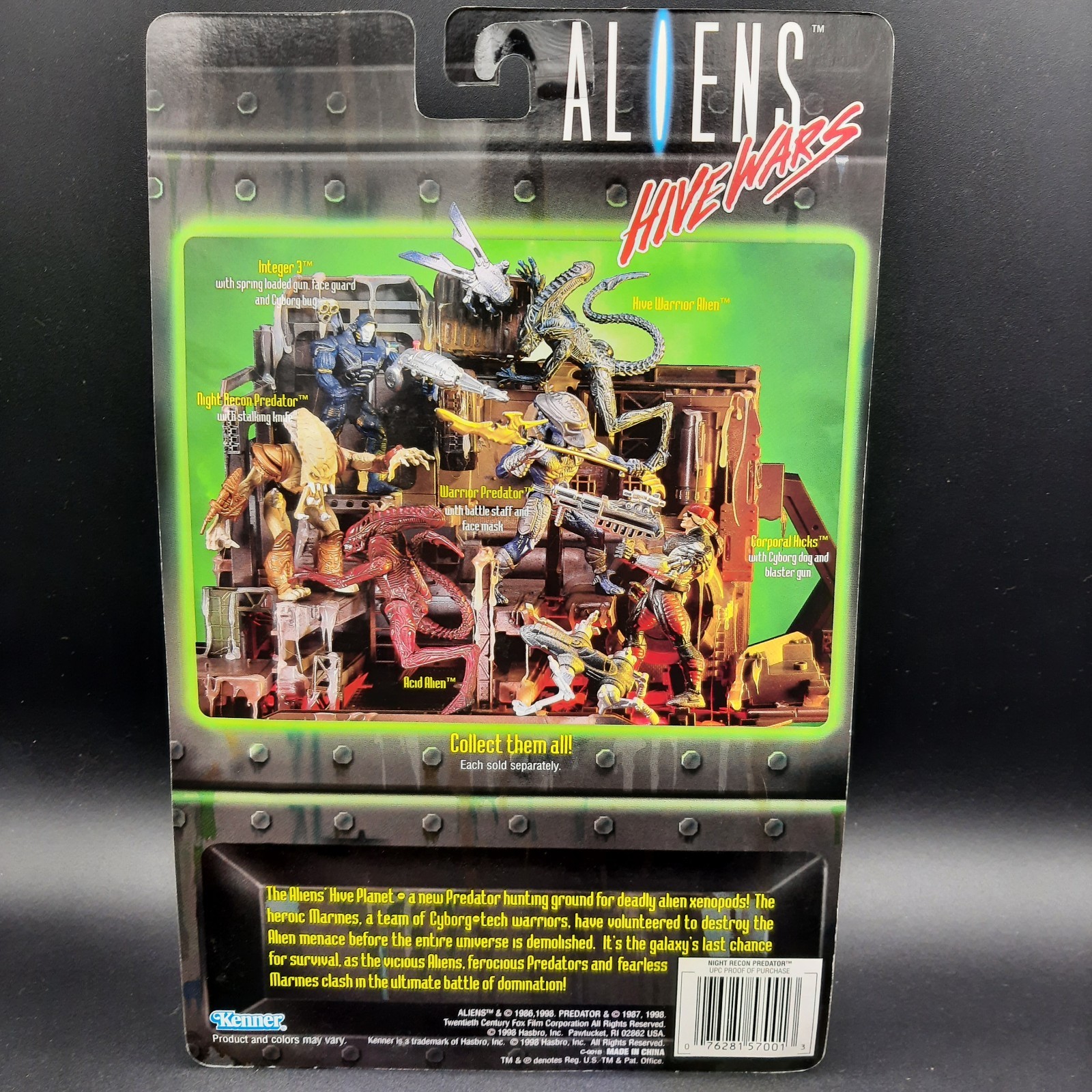 1998 Kenner Aliens Hive Wars Complete Set Predator, Marines, Aliens On Carc RARE